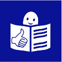 Easy Read symbol — a person reading a book with a thumbs up